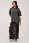 Füme Kısa Kollu Oversize Basic Kadın T-Shirt SH281
