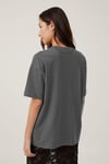 Füme Kısa Kollu Oversize Basic Kadın T-Shirt SH281