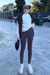 Füme Yüksek Bel Kadın Tayt SH316