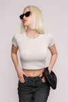 Gri Basic Kadın Tişört / Vücuda Oturan Kesim SH373