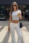 Gri Basic Kadın Tişört / Vücuda Oturan Kesim SH373