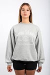 Gri Bisiklet Yaka Oversize Desenli Sweatshirt SH115