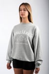 Gri Bisiklet Yaka Oversize Desenli Sweatshirt SH115