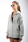 Gri Fermuarlı Kapüşonlu Sweatshirt SH113