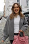 Gri Fermuarlı Triko Kadın Hırka SH319