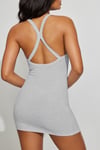 Gri Halter Yaka Sırt Detaylı Mini Elbise SH363