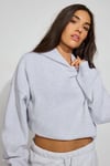 Gri Kapüşonlu Kadın Sweatshirt SH264