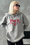 Gri Oversize Kapüşonlu Kadın Sweatshirt SH190