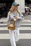 Gri Uzun Kollu Basic Kadın Sweatshirt SH278