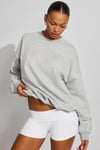Gri Uzun Kollu Basic Kadın Sweatshirt SH278