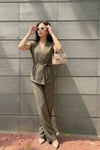 Haki Basic Yelek Pantolon Takım Sh241