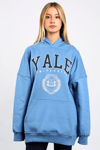 İndigo Oversize Kapüşonlu Kadın Sweatshirt SH129