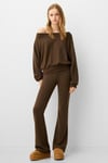 Kahverengi Bluz Pantolon İkili Takım SH314