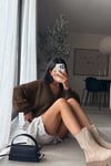 Kahverengi Düğmeli Triko Kazak Hırka SH177