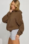 Kahverengi Kapüşonlu Kadın Sweatshirt SH264