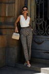Kahverengi Leopar Kadın Jean Pantolon SH175