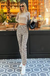 Kahverengi Leopar Kadın Jean Pantolon SH175