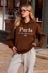 Kahverengi Oversize Kapüşonlu Kadın Sweatshirt SH190