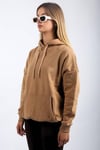Kahverengi Oversize Kapüşonlu Sweatshirt SH114