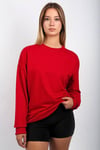 Kırmızı Bisiklet Yaka Basic Sweatshirt SH111