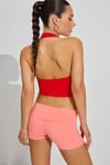 Kırmızı Halter Yaka Boyun Askılı Crop Top SH233