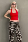 Kırmızı Halter Yaka Boyun Askılı Crop Top SH233