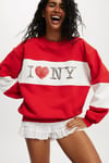 Kırmızı Kadın Baskılı Sweatshirt SH289
