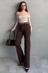 Koyu Kahverengi Wide Leg Kadın Pantolon SH351