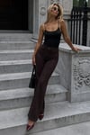 Koyu Kahverengi Wide Leg Kadın Pantolon SH351