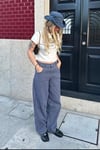 Lacivert Çizgili Kadın Jean Pantolon SH315