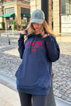 Lacivert Oversize Kapüşonlu Kadın Sweatshirt SH190