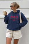 Lacivert Oversize Kapüşonlu Kadın Sweatshirt SH190
