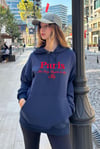 Lacivert Oversize Kapüşonlu Kadın Sweatshirt SH190