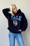 Lacivert Oversize Kapüşonlu Kadın Sweatshirt SH129