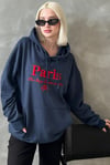 Lacivert Oversize Kapüşonlu Kadın Sweatshirt SH190
