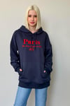 Lacivert Oversize Kapüşonlu Kadın Sweatshirt SH190