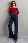 Lacivert Wide Leg Kadın Pantolon SH351
