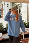 Mavi Bisiklet Yaka Baskılı Sweatshirt SH127