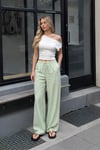 Mint Yeşili Elastik Belli Bol Kesim Pantolon SH259