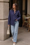 Mor Oversize Basic Kadın Gömlek SH268