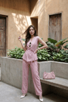 Pembe Basic Yelek Pantolon Takım Sh241