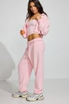 Pembe Beli Lastikli Basic Kadın Eşofman SH261