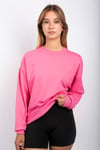 Pembe Bisiklet Yaka Basic Sweatshirt SH111