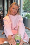 Pembe Bisiklet Yaka Oversize Triko Kazak SH173