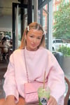 Pembe Bisiklet Yaka Oversize Triko Kazak SH173
