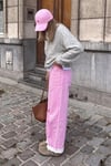 Pembe Çizgili Kadın Jean Pantolon SH315