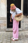 Pembe Çizgili Kadın Jean Pantolon SH315