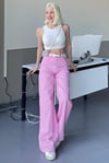 Pembe Çizgili Kadın Jean Pantolon SH315