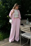 Pembe Elastik Belli Bol Kesim Pantolon SH259