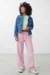 Pembe Elastik Belli Bol Kesim Pantolon SH259